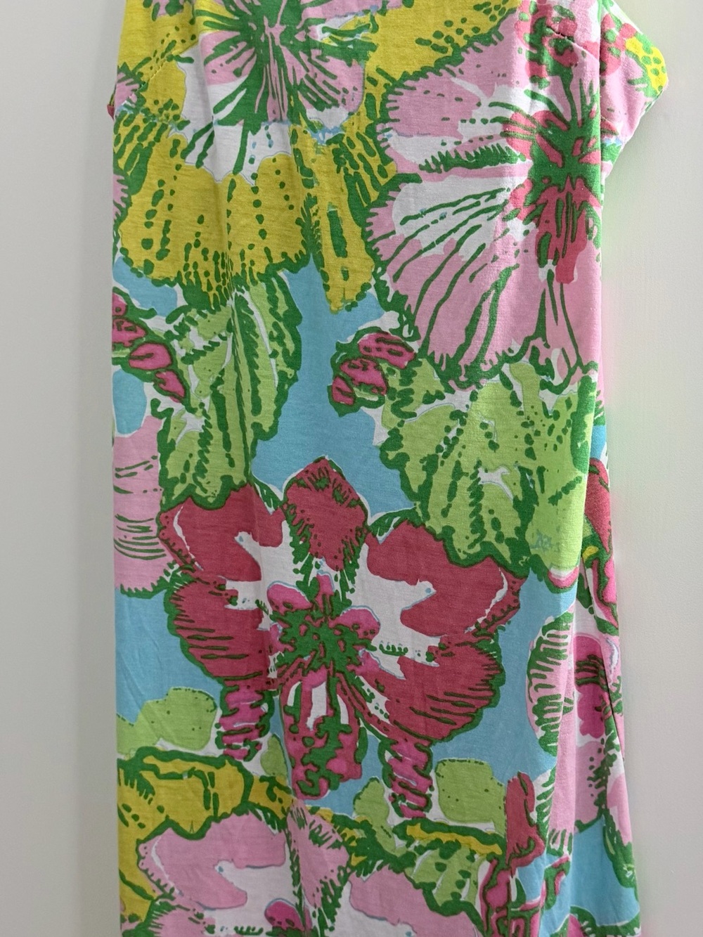 Womens Floral One-Piece Swimsuit coverup in Multi Pink & Blue